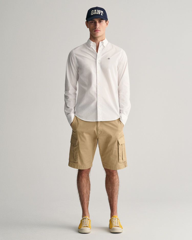 Koszula męska z długim rękawem slim fit biała