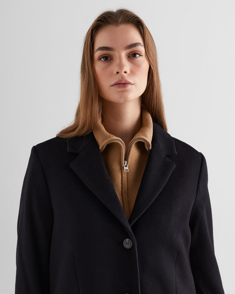 Damski płaszcz regular fit z wełny z dodatkiem kaszmiru