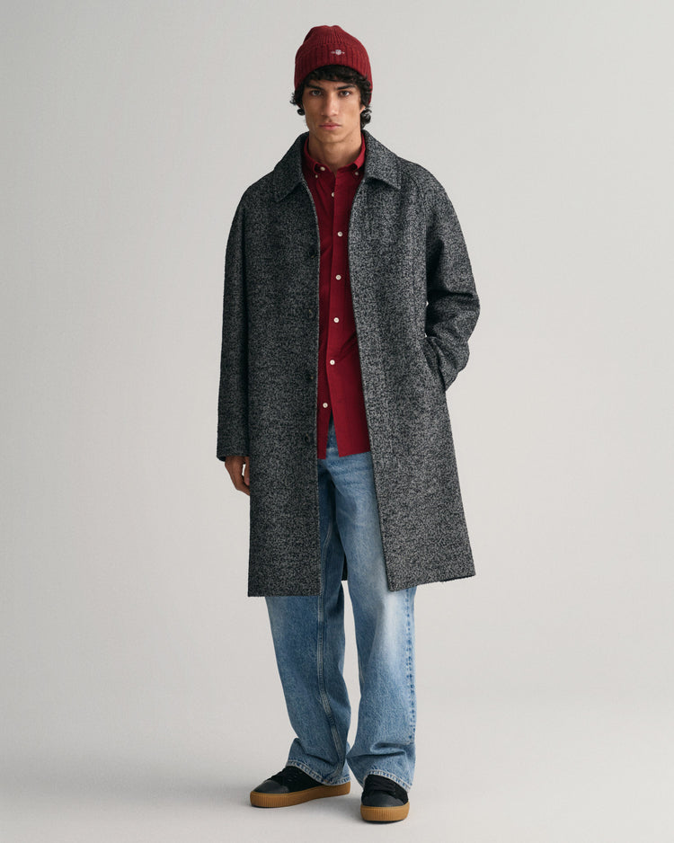 Bawełniana koszula męska z długim rękawem regular fit czerwona