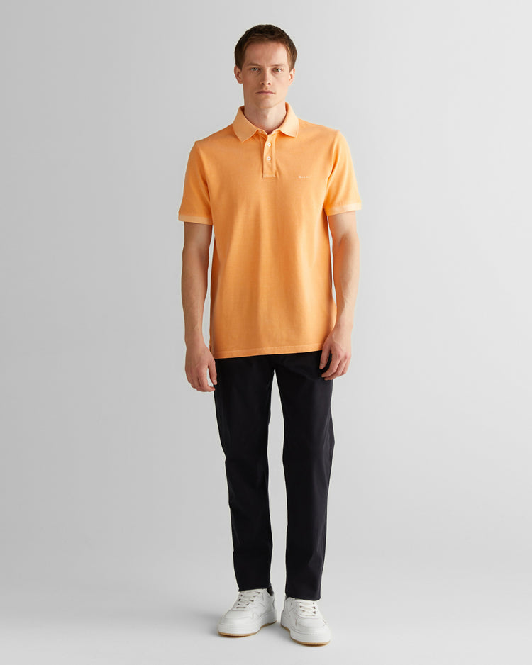 Polo męskie z krótkim rękawem regular fit pomarańczowe