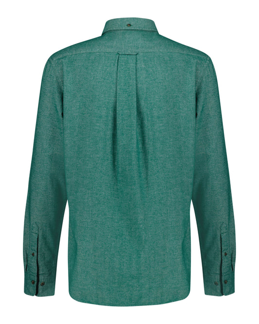 Bawełniana koszula męska z długim rękawem regular fit zielona