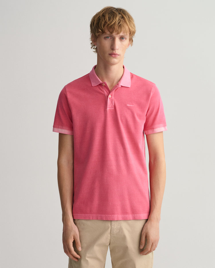 Męski różowy regular fit polo