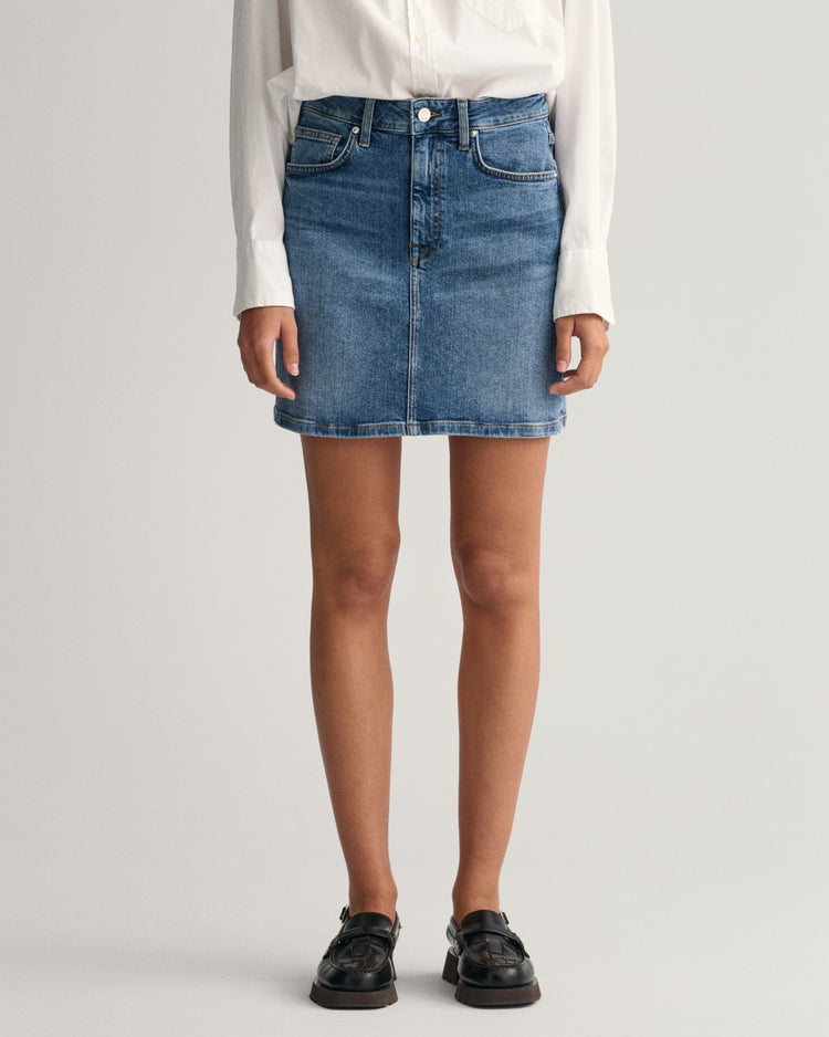 Spódnica damska regular fit niebieska