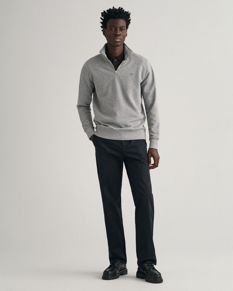 Bluza męska z zamkiem do połowy regular fit szara