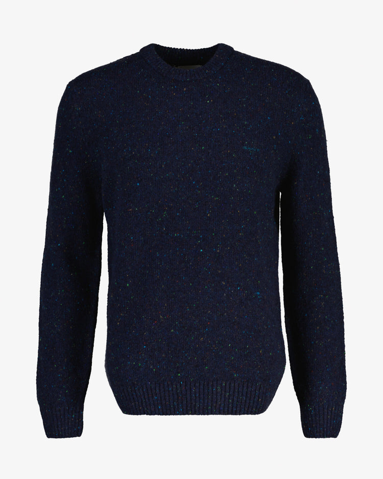 Sweter męski z okrągłym kołnierzykiem regular fit granatowy