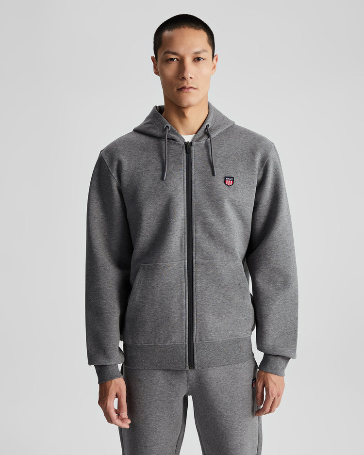 Bluza męska z kapturem regular fit szara