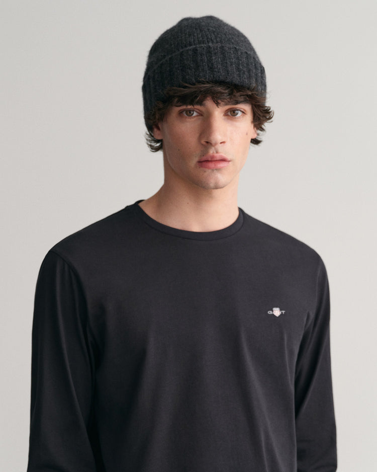 Koszulka męska z długim rękawem i okrągłym dekoltem regular fit