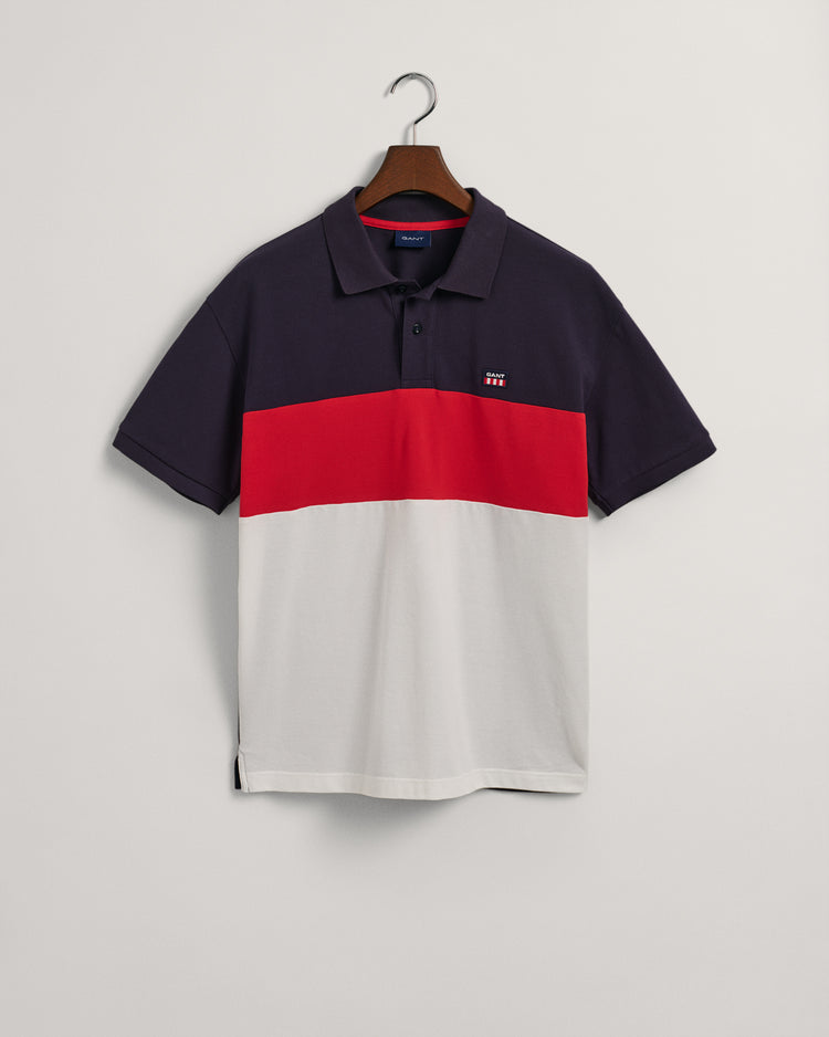 Męski granatowy relaxed fit z logo polo