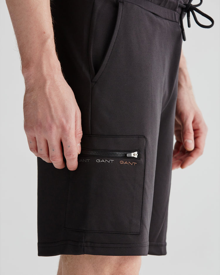 Szorty męskie z nadrukiem regular fit czarne