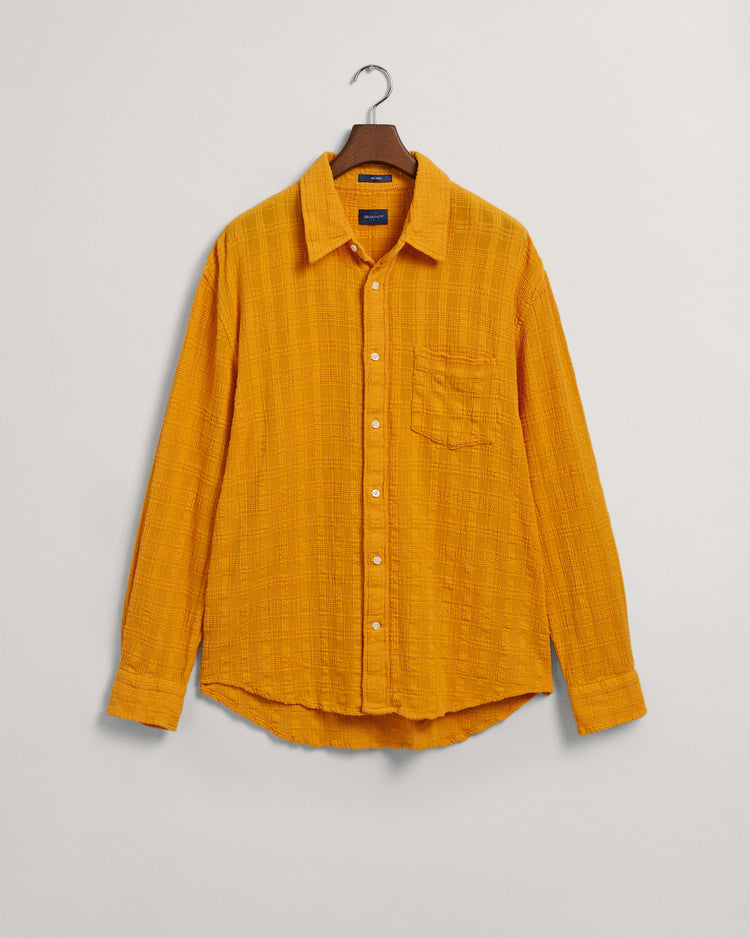 Bawełniana koszula męska w kratkę z długim rękawem relaxed fit