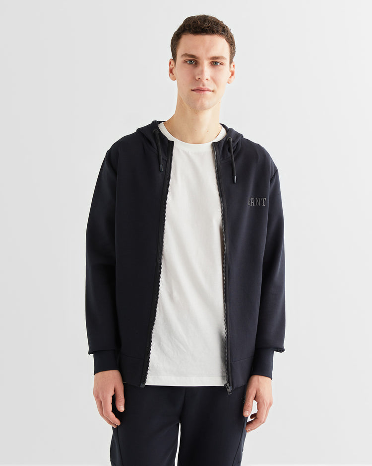 Bluza męska z nadrukiem z zamkiem z długim rękawem relaxed fit czarna