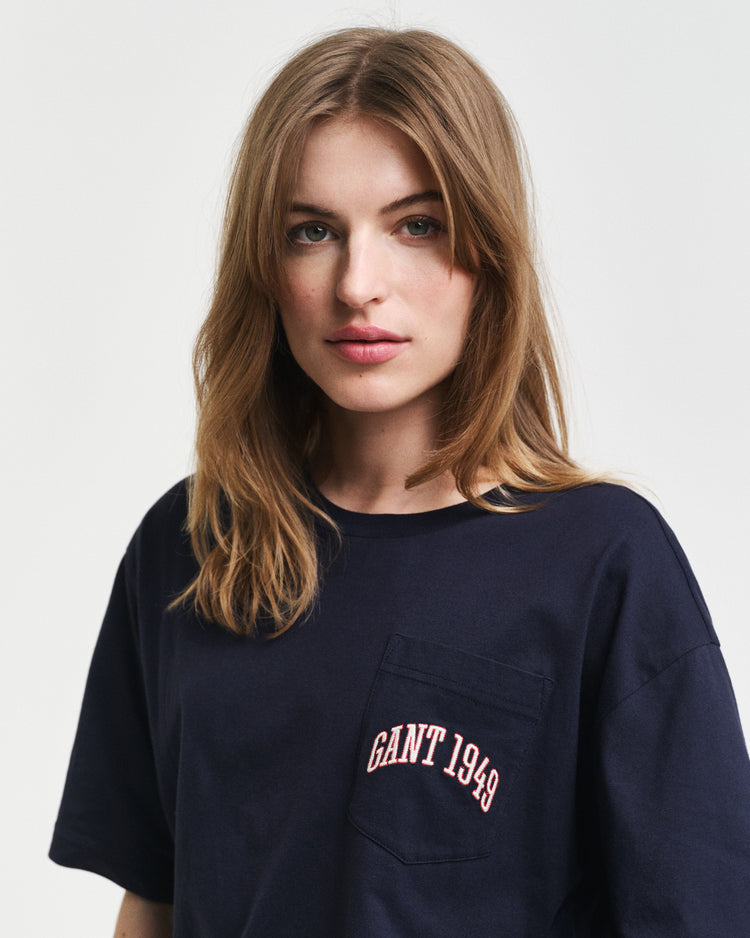 Bawełniany t-shirt męski z nadrukiem okrągły kołnierzyk relaxed fit