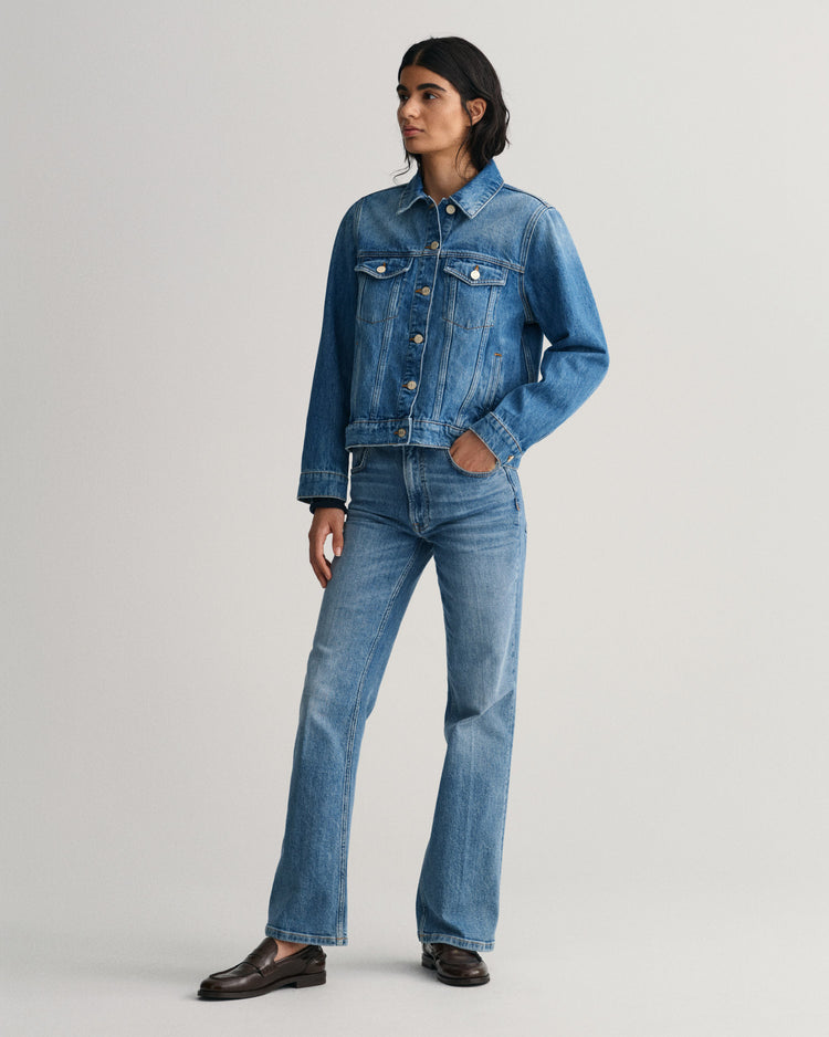 Damska jeansowa kurtka typu trucker