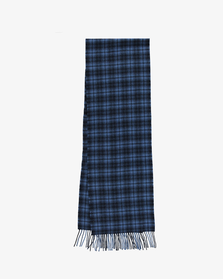 Szalik unisex w kratkę granatowy