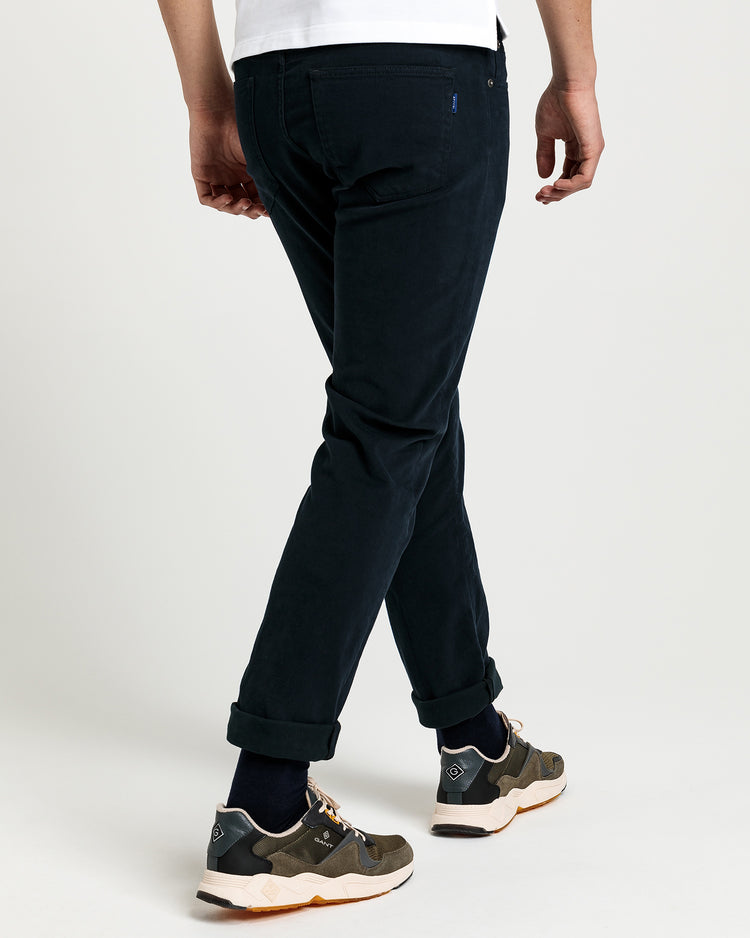 Jeansy męskie z miękkiego diagonalu slim z 5 kieszeniami