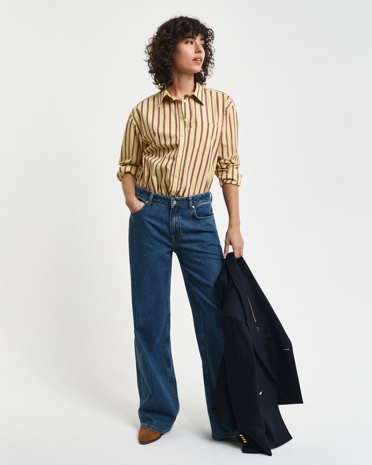 Koszula popelinowa relaxed fit w paski