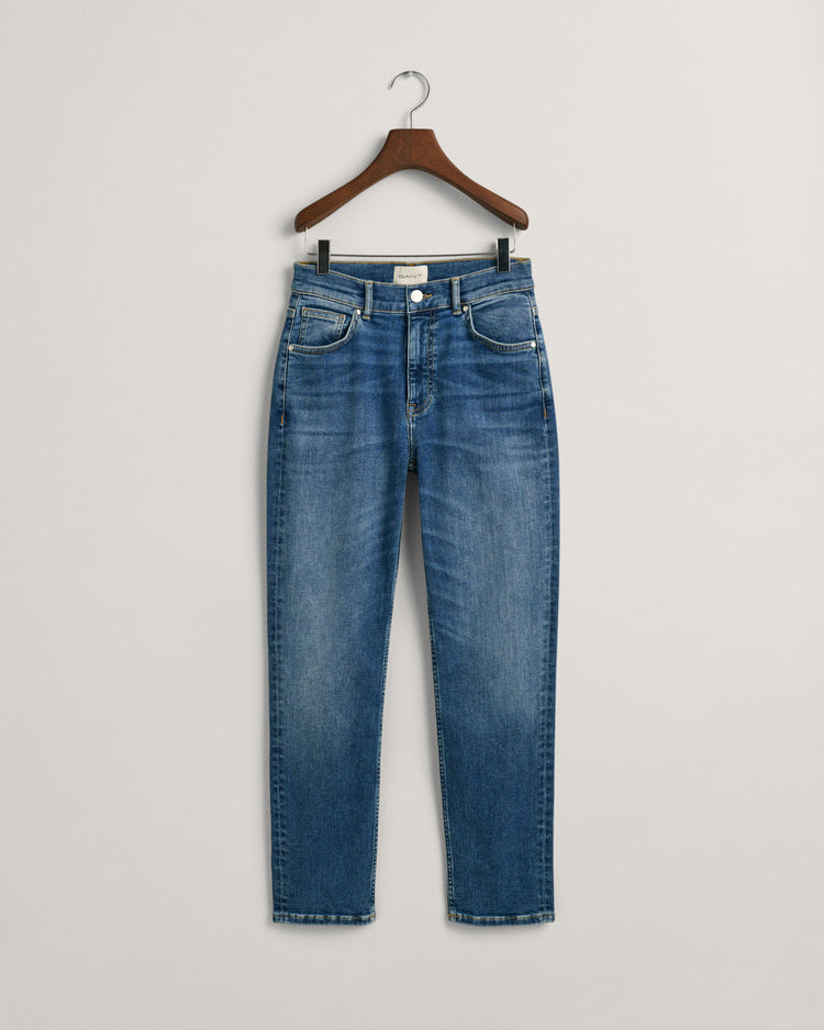 Spodnie jeansowe damskie slim fit niebieskie