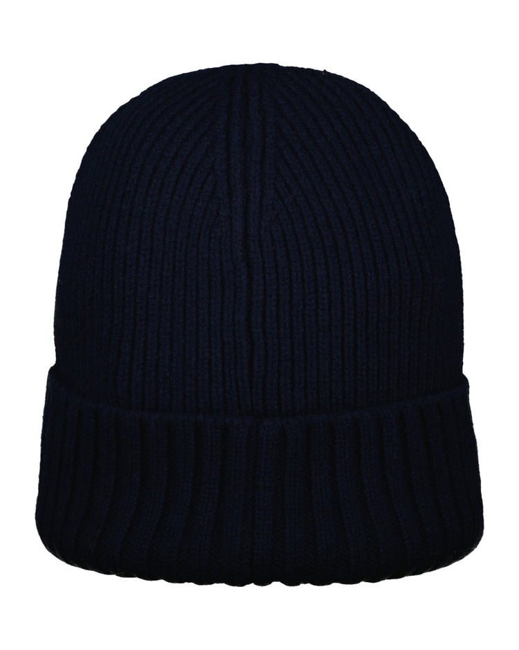 Granatowy beret z logo unisex