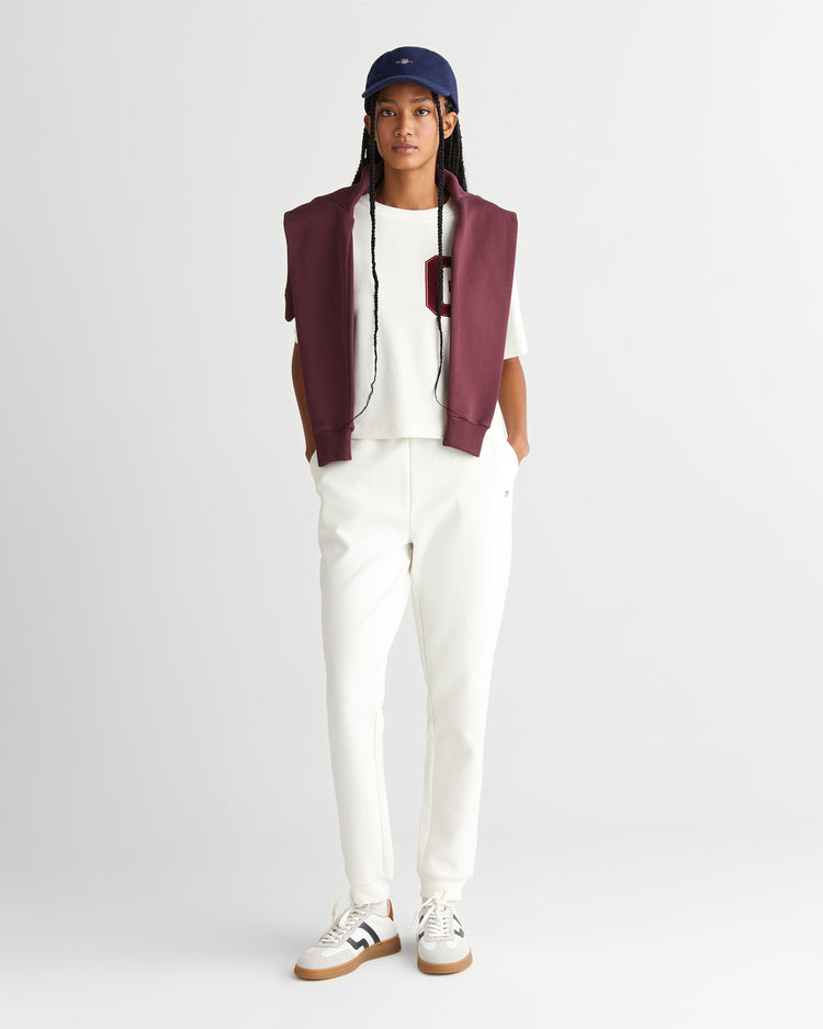 T-shirt z motywem college i okrągłym dekoltem