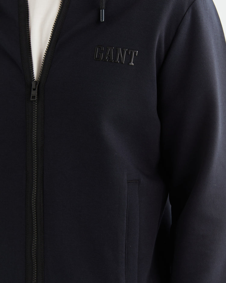 Bluza męska z nadrukiem z zamkiem z długim rękawem relaxed fit czarna