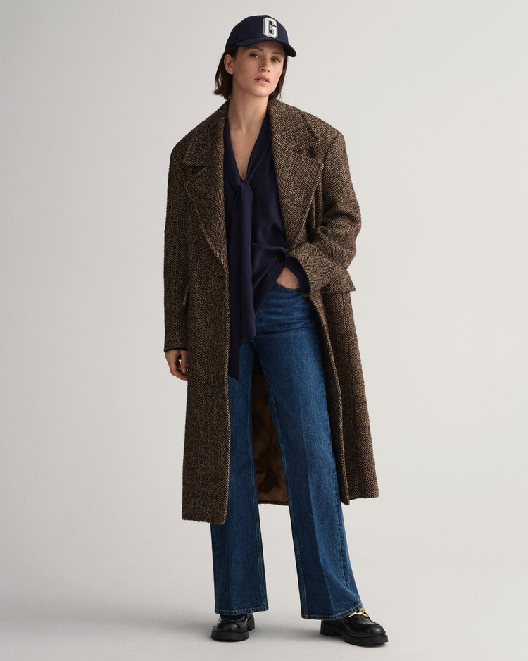 Koszula damska z długim rękawem granatowa