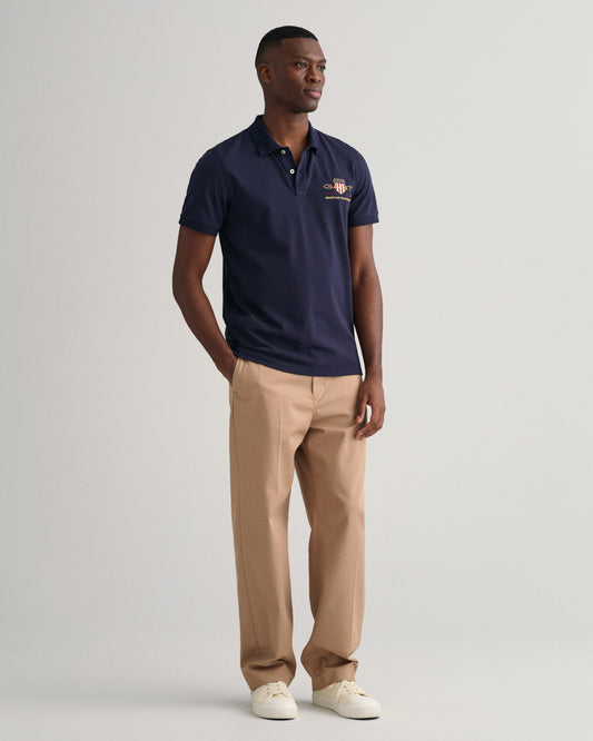 Bawełniana polo męska krótkorękawowa z nadrukiem regular fit