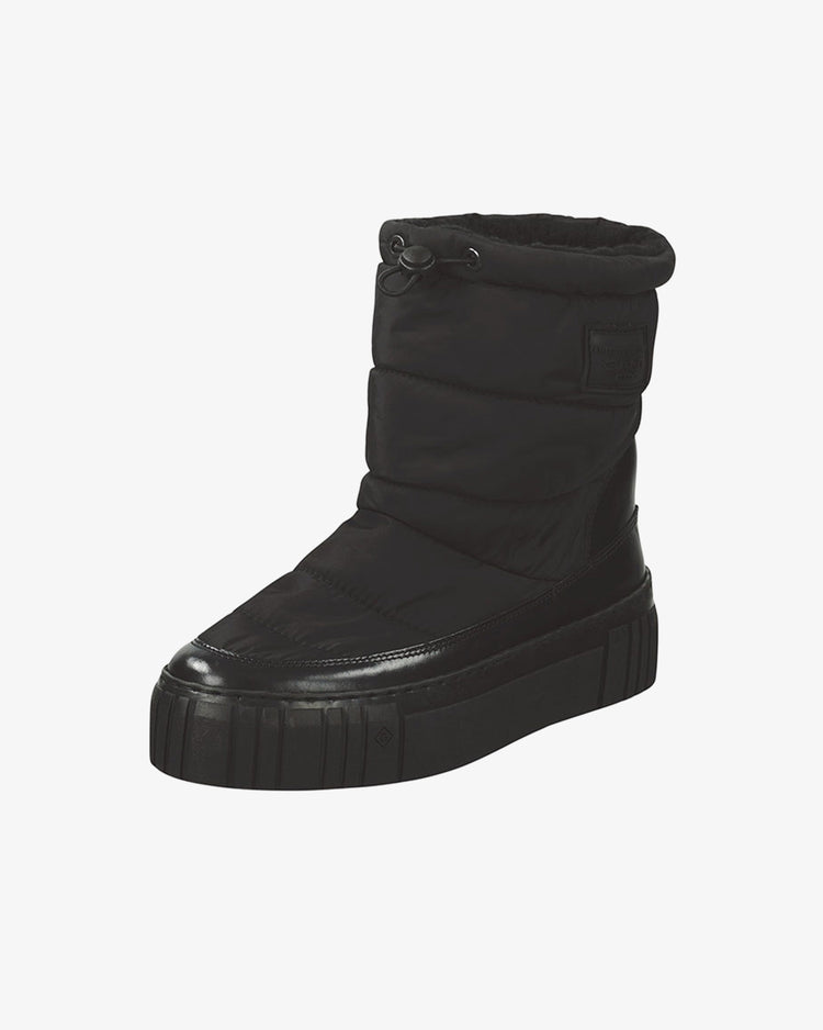 Buty zimowe damskie z nadrukiem czarne