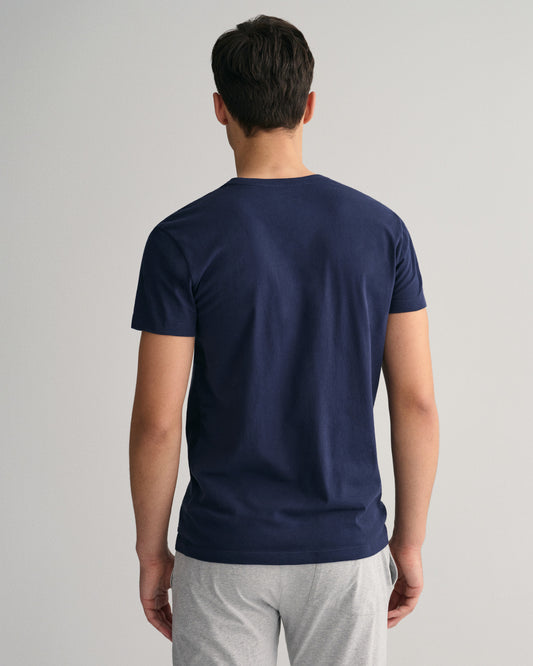 Męski T-shirt z dekoltem w kształcie litery C, dwupak