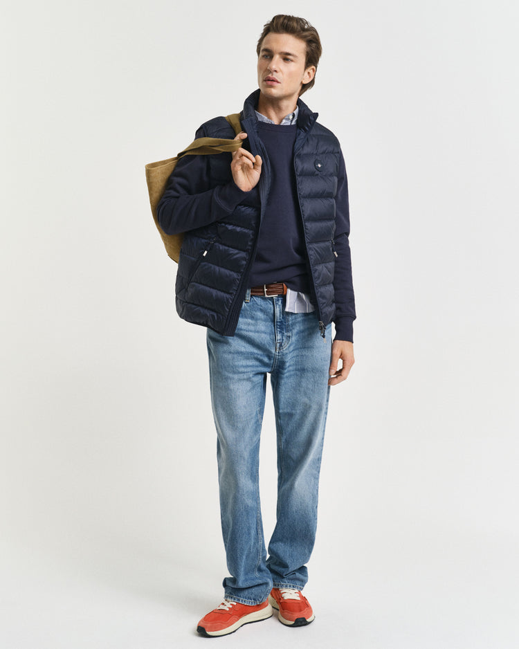 Bluza męska z okrągłym dekoltem regular fit granatowa