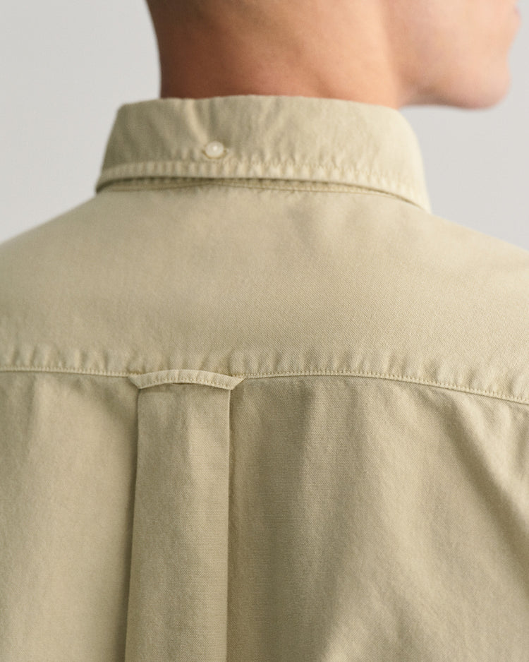 Bawełniana koszula męska z długim rękawem regular fit beżowa