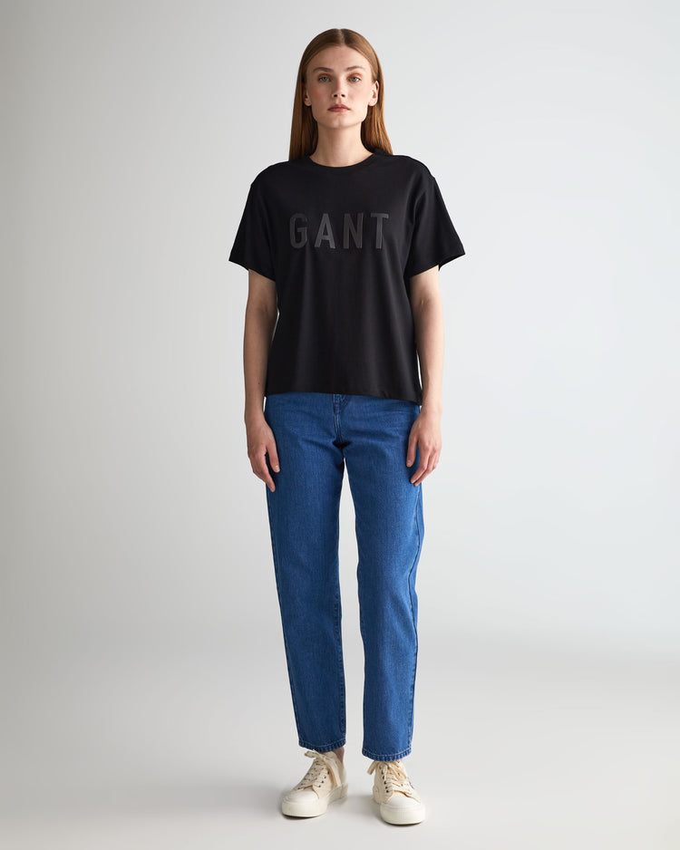 Techniczna koszulka graficzna cropped