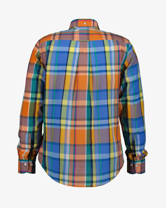 Bawełniana koszula męska w kratkę długi rękaw regular fit