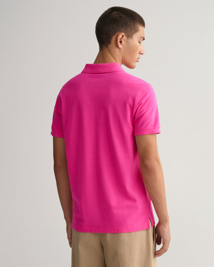 Męski różowy regular fit polo
