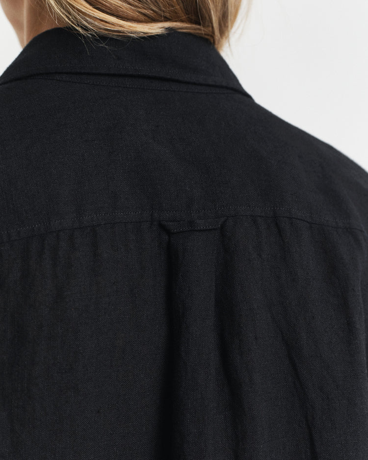 Koszula damska z długim rękawem relaxed fit czarna