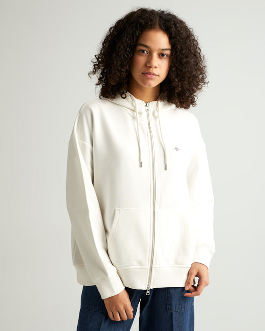 Bluza damska z nadrukiem z zamkiem z długim rękawem relaxed fit