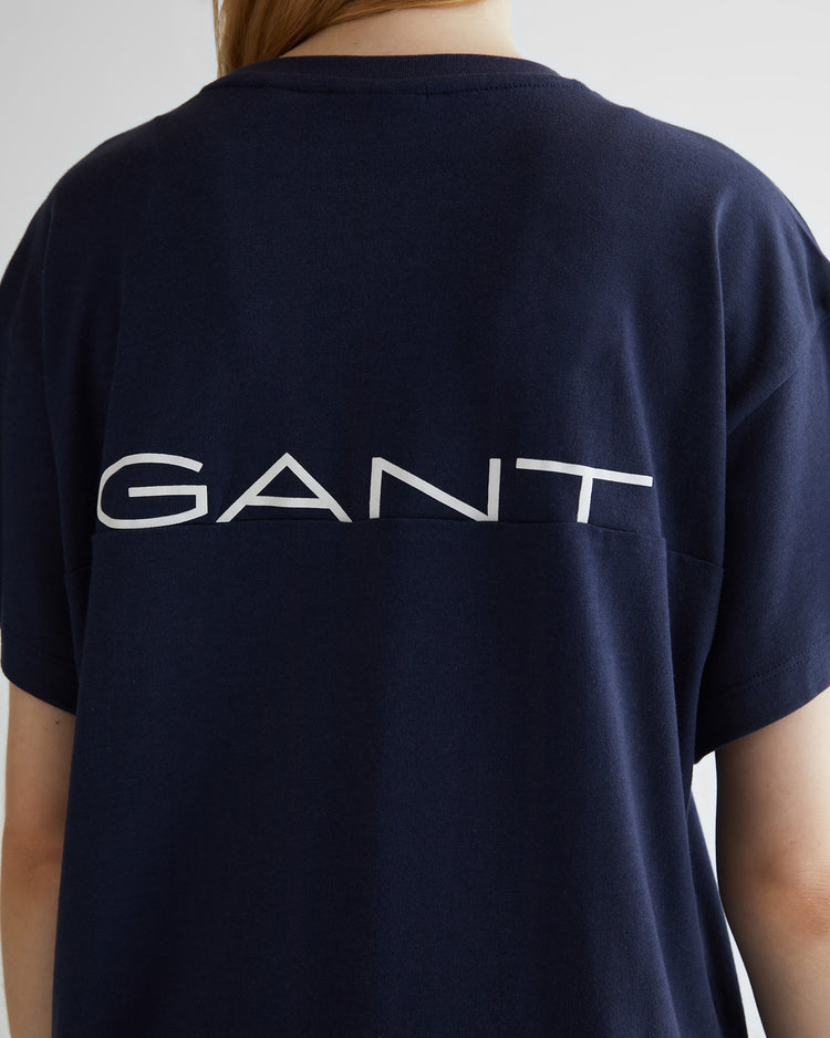 Koszulka z grafiką na plecach z dekoltem C