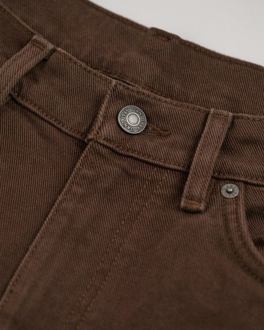 Spodnie jeansowe męskie slim fit brązowe