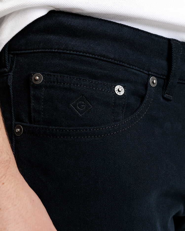 Jeansy męskie z miękkiego diagonalu slim z 5 kieszeniami