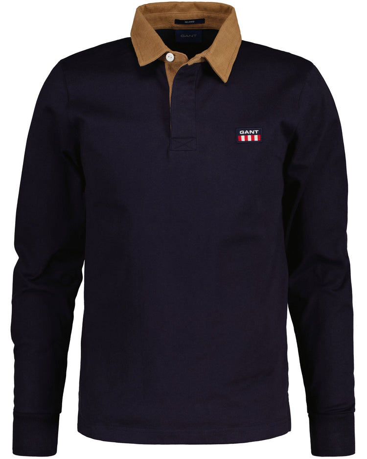 Męska granatowa koszulka rugby o kroju regular fit