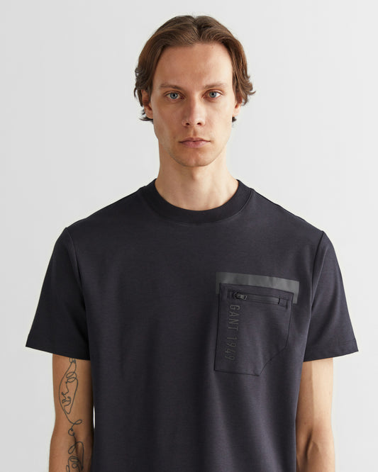 T-shirt męski z nadrukiem regular fit czarny