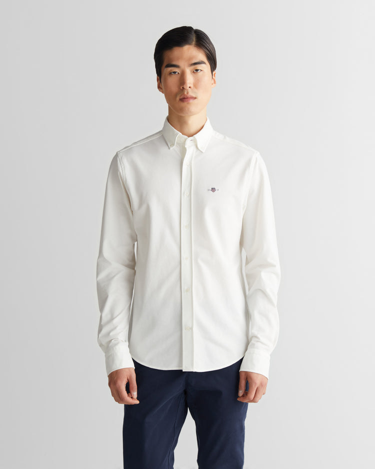 Koszula męska z długim rękawem regular fit kremowa