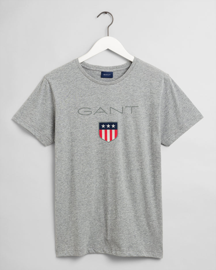 Bawełniany t-shirt męski z nadrukiem okrągły kołnierzyk regular fit