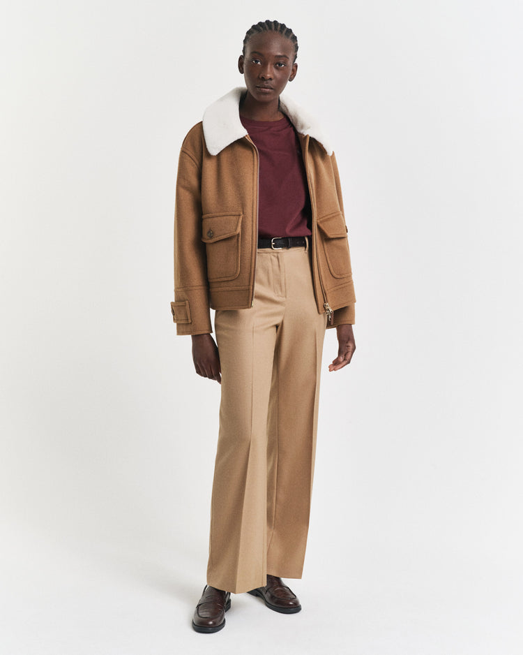 Koszulka damska z okrągłym dekoltem regular fit bordowa