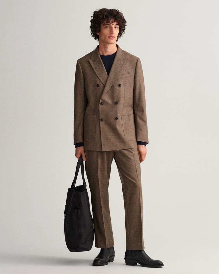 Męski sweter prążkowany z okrągłym dekoltem