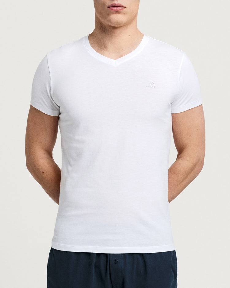 T-shirt z dekoltem w kształcie litery V 2-pak