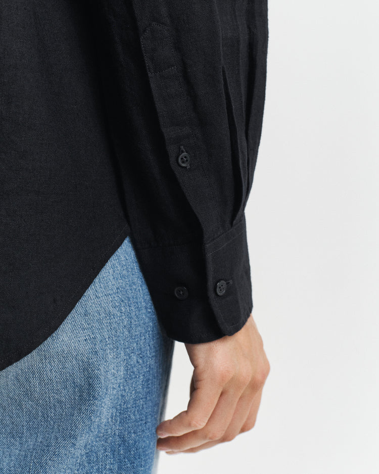 Koszula damska z długim rękawem relaxed fit czarna