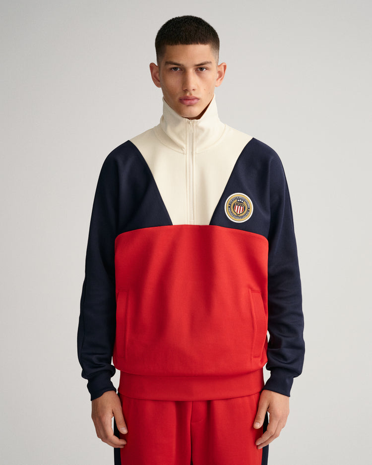 Bluza męska z zamkiem do połowy z długim rękawem relaxed fit