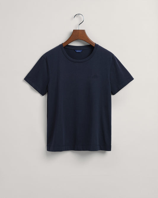 Damska granatowa koszulka z okrągłym dekoltem