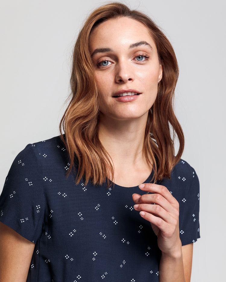 Sukienka damska z krótkim rękawem granatowa