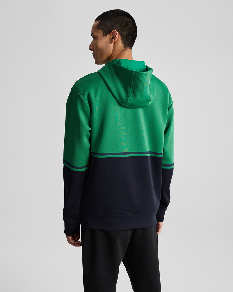 Bluza męska z nadrukiem z kapturem regular fit zielona